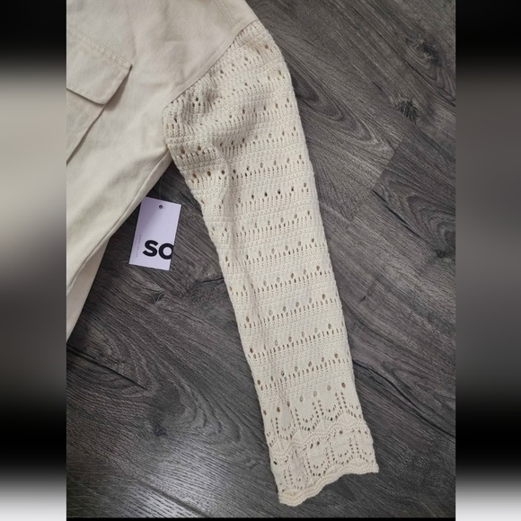 Women's juniors crotchet button front jacket size L NWT - Picture 3 of 6